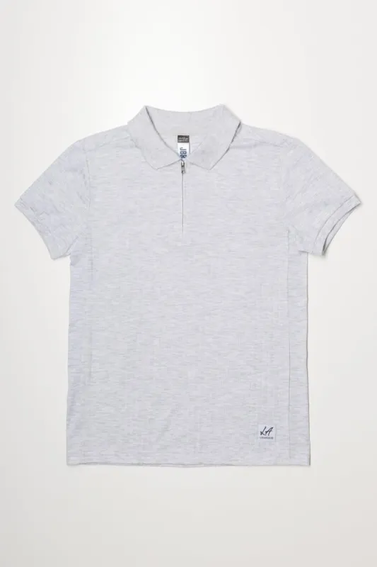 Textured Short Sleeve Golfer Grey sold by Ackermas