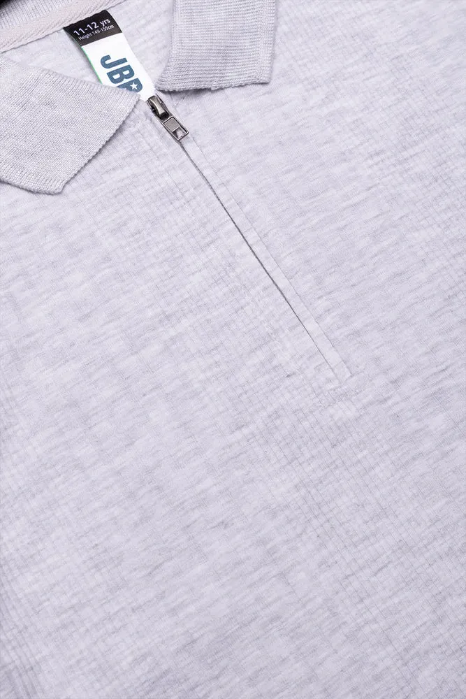 Textured Short Sleeve Golfer Grey sold by Ackermas product image thumbnail 2
