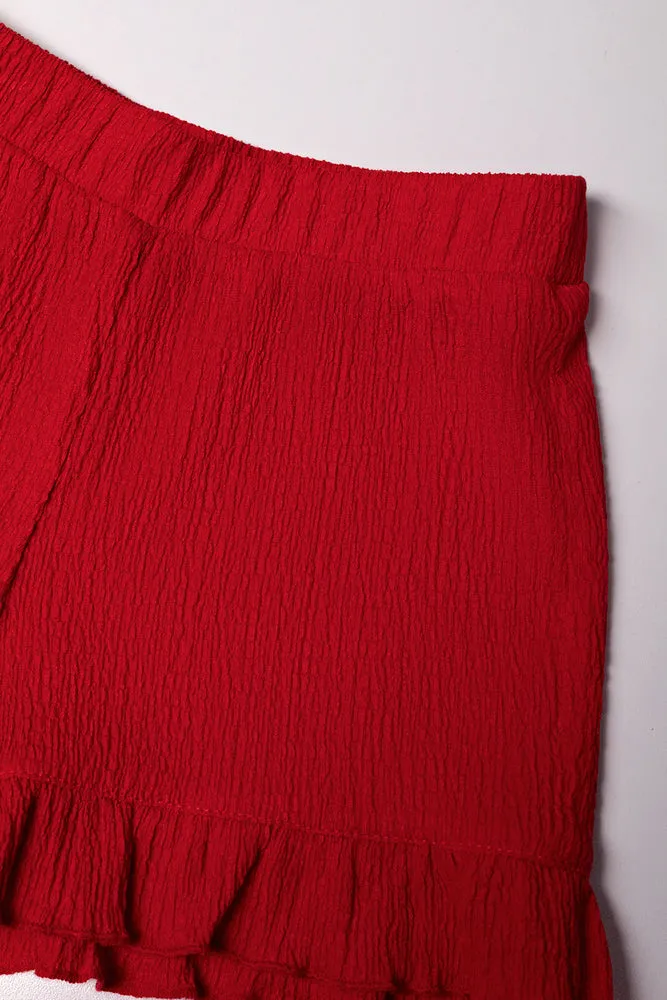 Strappy Peplum Textured Knit Set Red sold by Ackermas product image thumbnail 3