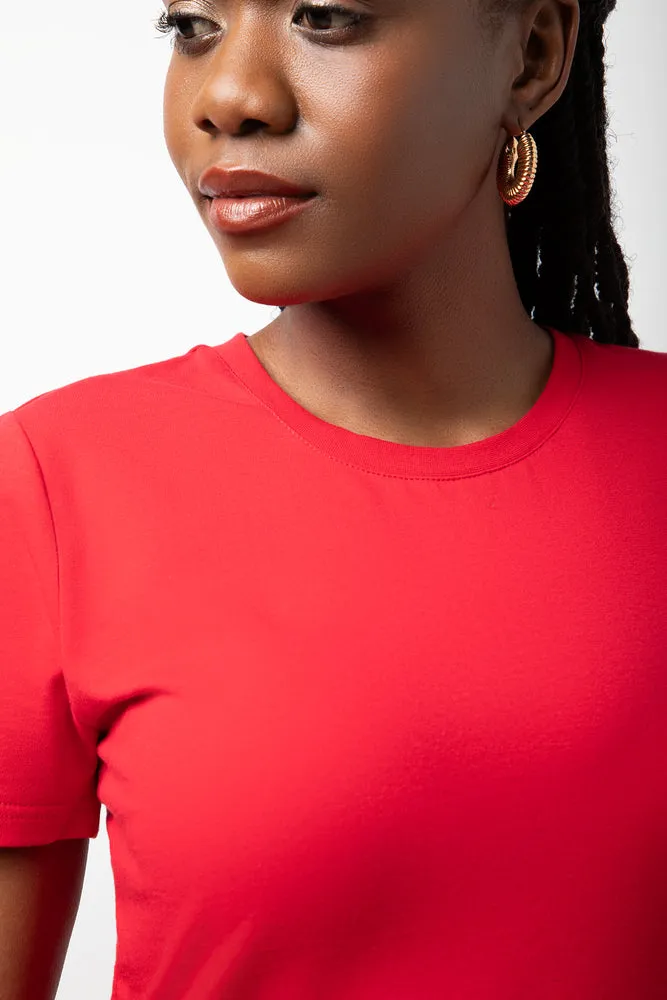 Tiered T-Shirt Dress Red sold by Ackermas product image thumbnail 4