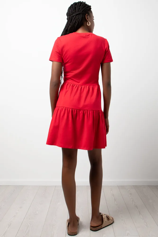 Tiered T-Shirt Dress Red sold by Ackermas product image thumbnail 3