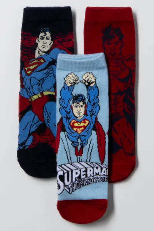Superman 3 Pack Socks Navy sold by Ackermas