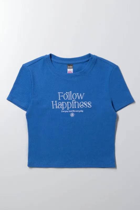 Rib T-Shirt Blue sold by Ackermas