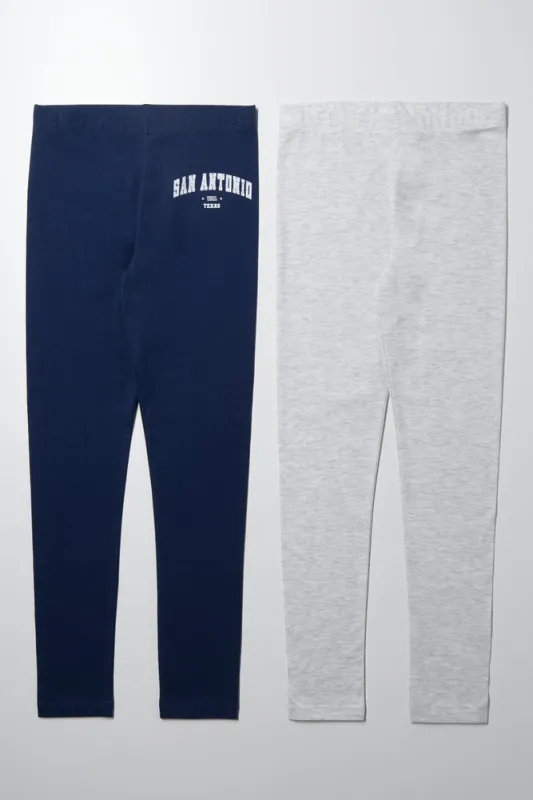 2 Pack Leggings Grey And Navy sold by Ackermas