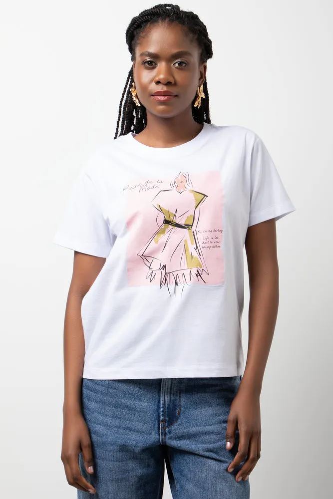 Crew Neck Short Sleeve T-Shirt White sold by Ackermas