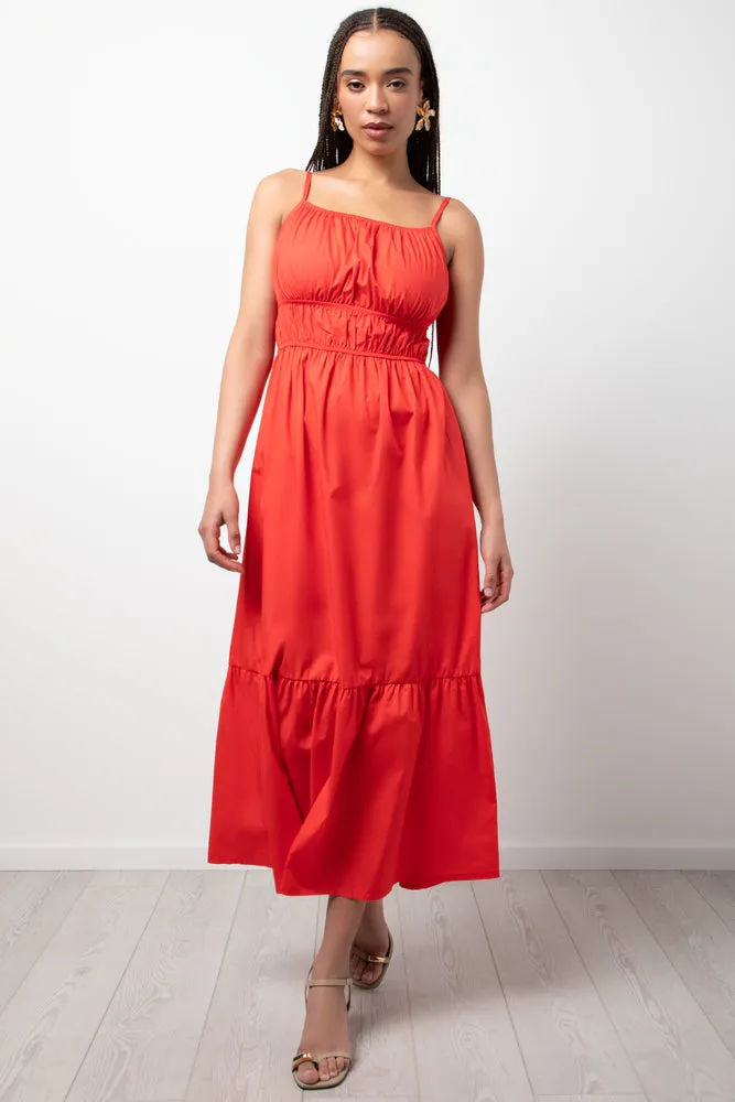 Tiered Maxi Dress Red sold by Ackermas