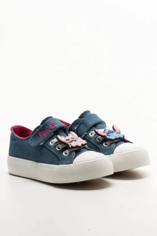 Angel And Stitch Denim Sneakers Blue sold by Ackermas