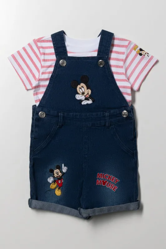 Mickey Mouse Dungaree Set Blue sold by Ackermas