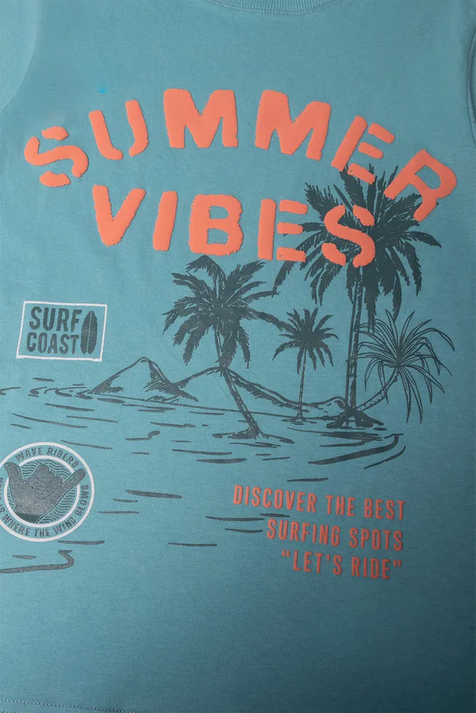 Summer Vibes T-Shirt Blue sold by Ackermas product image thumbnail 2