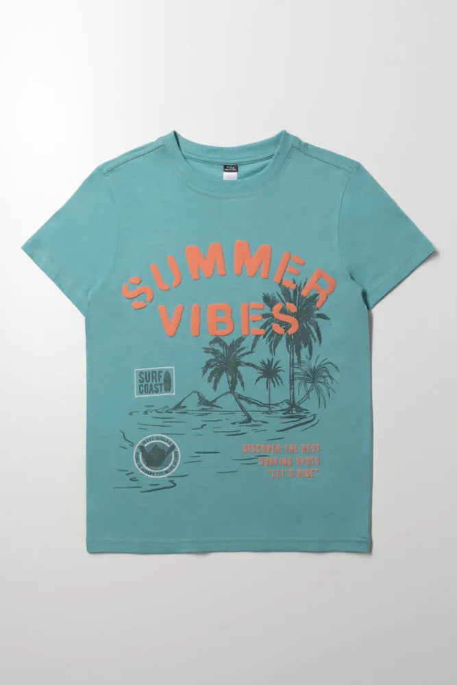 Summer Vibes T-Shirt Blue sold by Ackermas