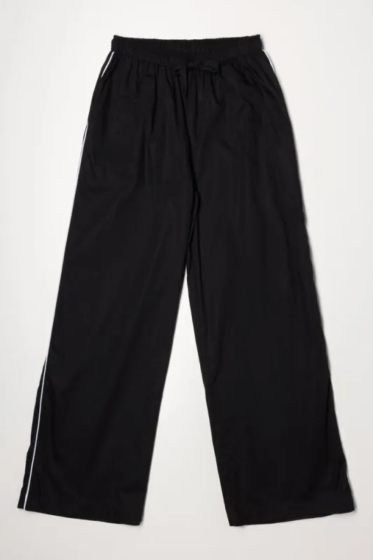 Pull On Pants With Side Stripe Black sold by Ackermas