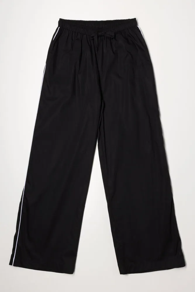 Pull On Pants With Side Stripe Black sold by Ackermas