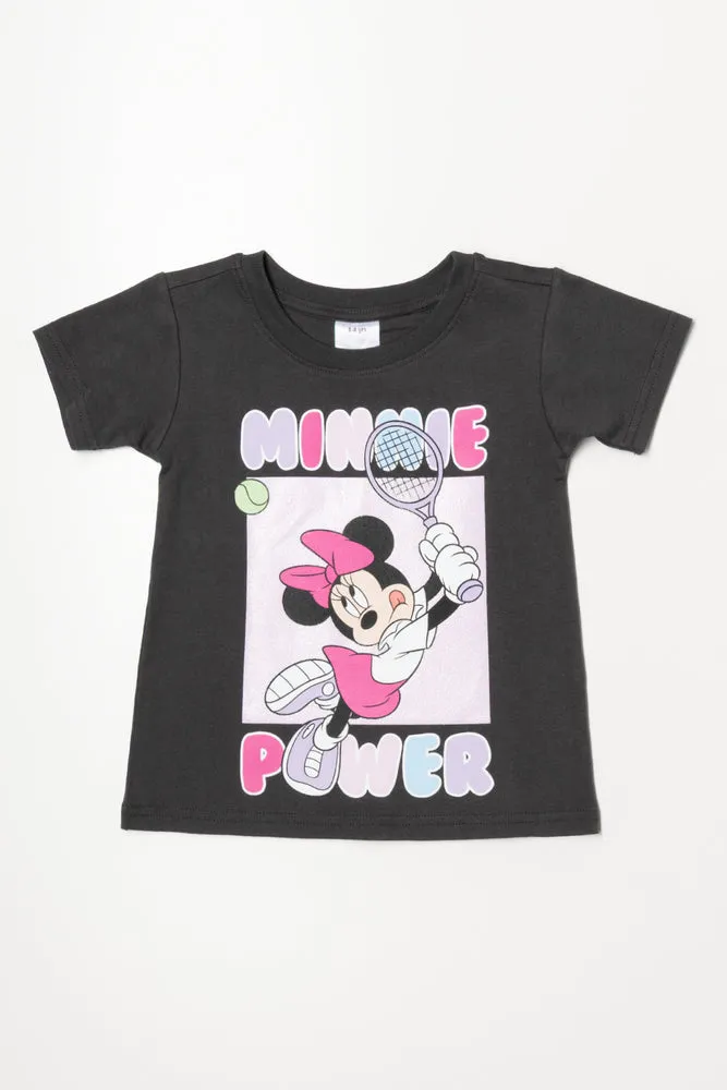 Minnie Mouse Short Sleeve T-Shirt Dark Grey sold by Ackermas
