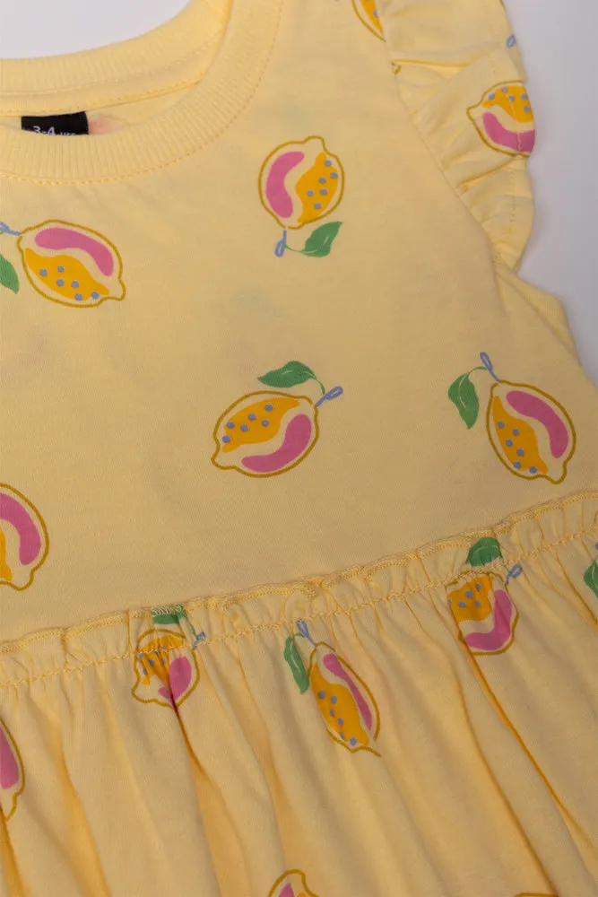 Lemon Print Dress Yellow sold by Ackermas product image thumbnail 2