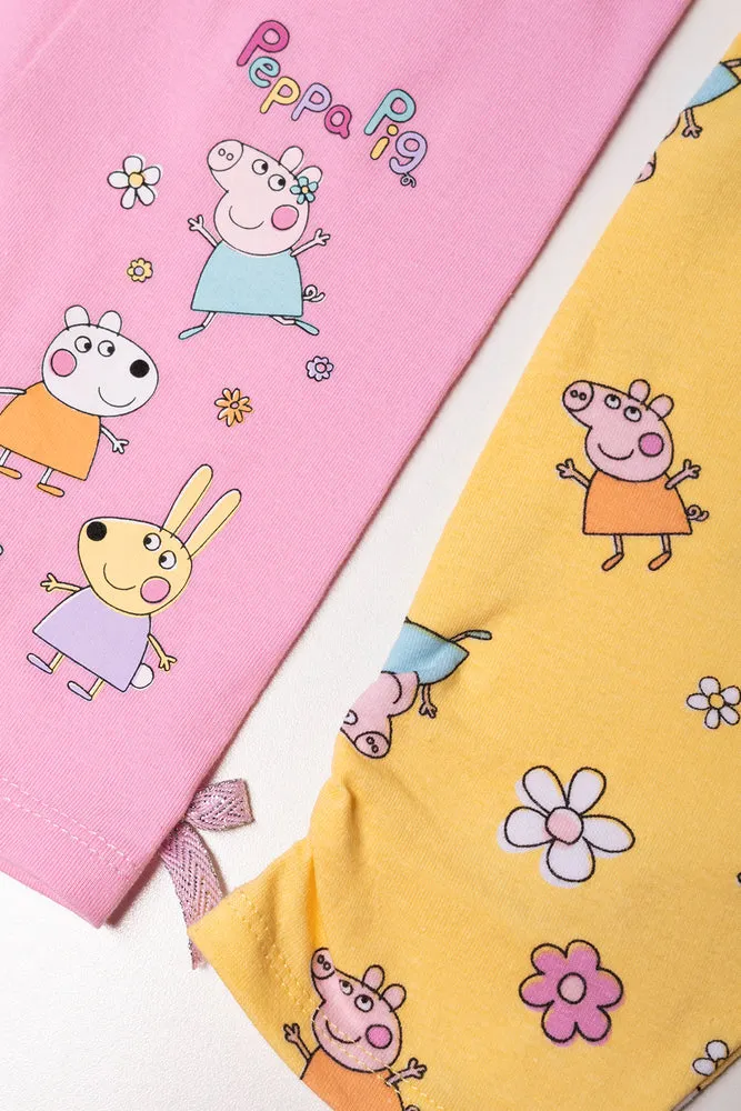 Peppa Pig 2 Pack Leggings Yellow And Pink sold by Ackermas product image thumbnail 2