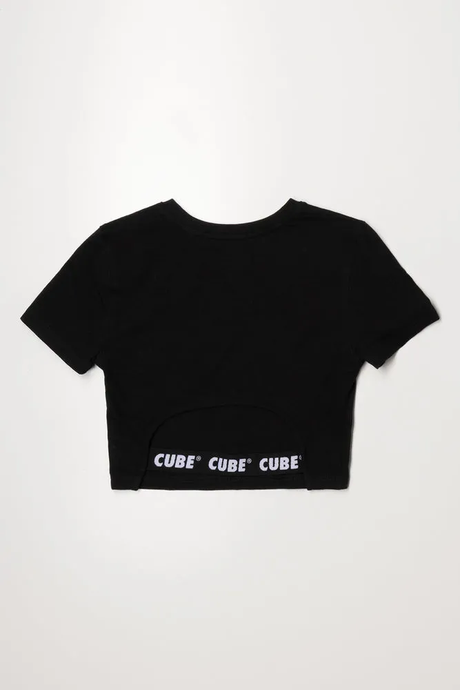 Back Elasticated Detail T-Shirt Black sold by Ackermas product image thumbnail 3