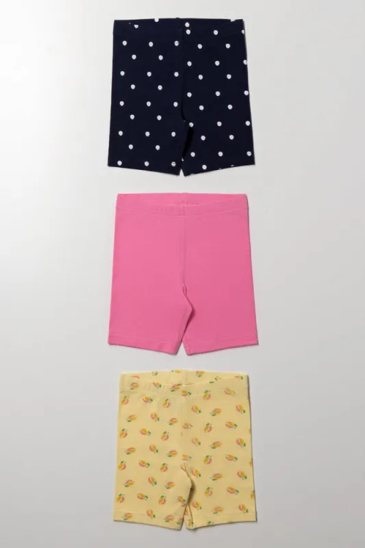 3 Pack Cycle Shorts Yellow, Navy And Pink sold by Ackermas