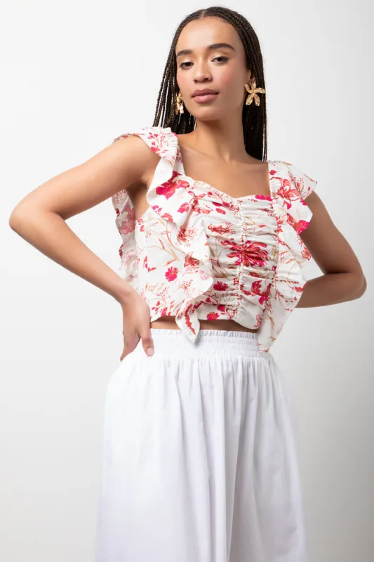 Sleeveless Frill Top Pink sold by Ackermas