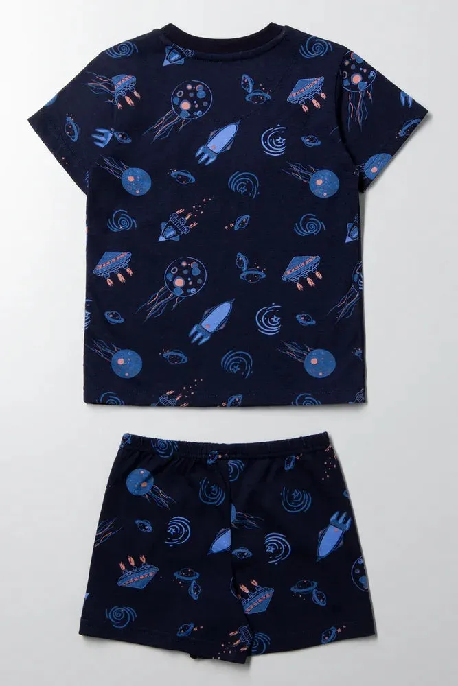 Space Print Pyjamas Navy sold by Ackermas product image thumbnail 4