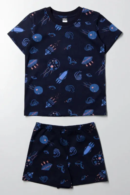 Space Print Pyjamas Navy sold by Ackermas