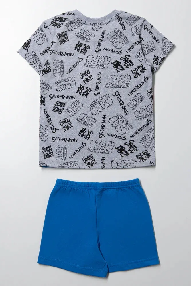 Spider-Man short sleeve pj grey melange sold by Ackermas product image thumbnail 4