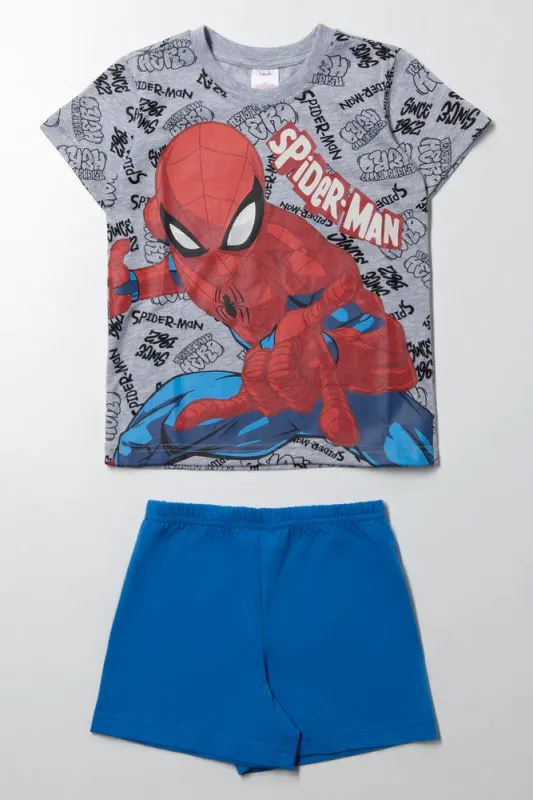 Spider-Man short sleeve pj grey melange sold by Ackermas