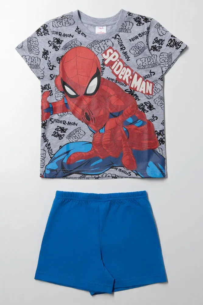 Spider-Man short sleeve pj grey melange sold by Ackermas