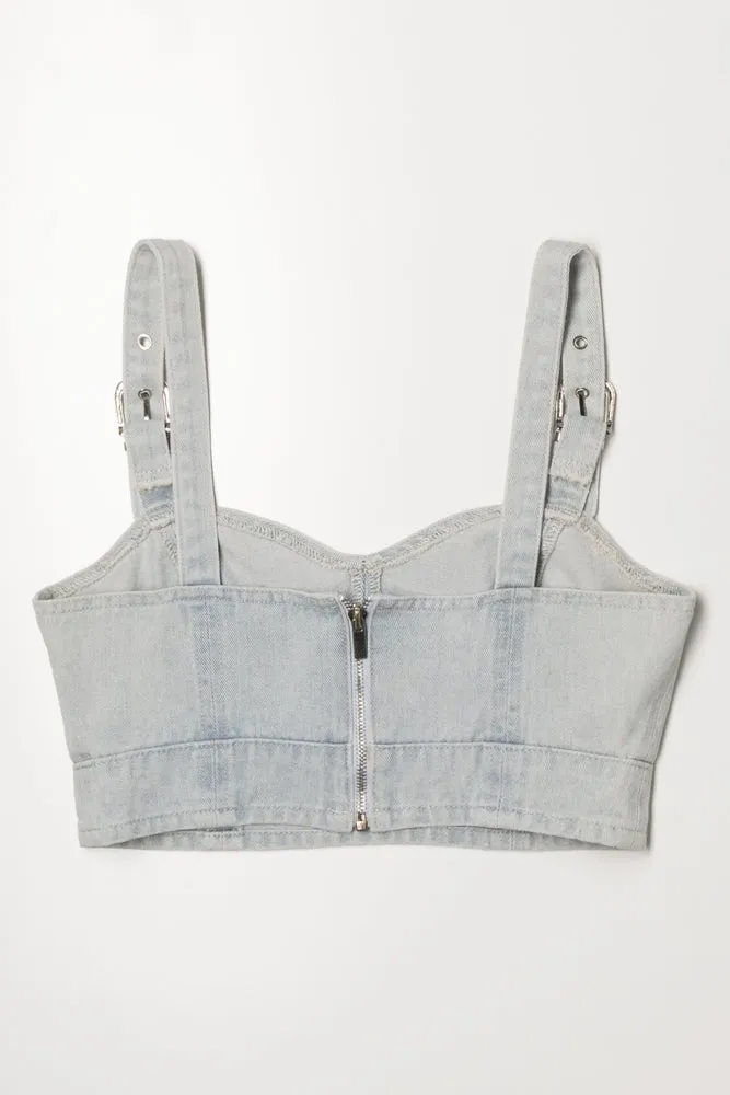 Denim Corset Light Grey sold by Ackermas