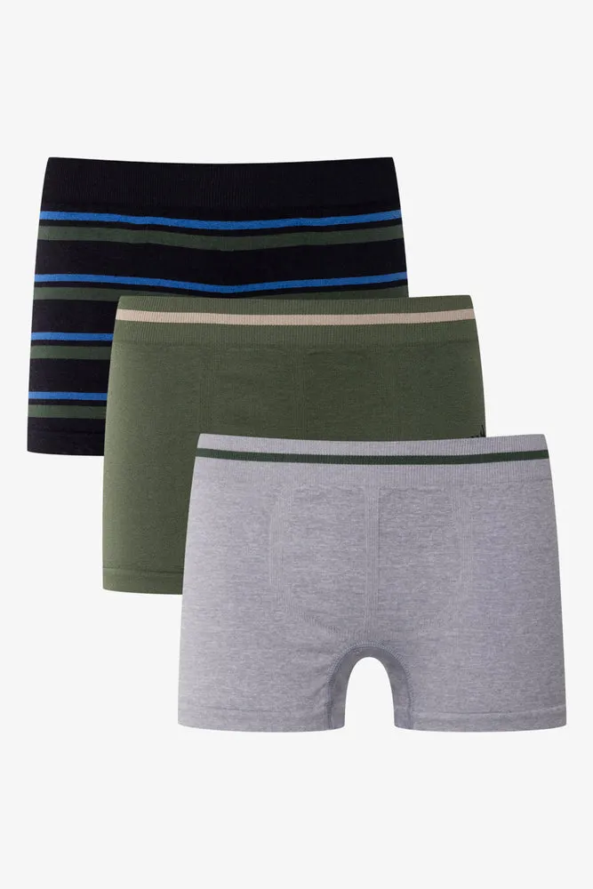3 Pack Seamless Boxers Black, Green And Grey sold by Ackermas