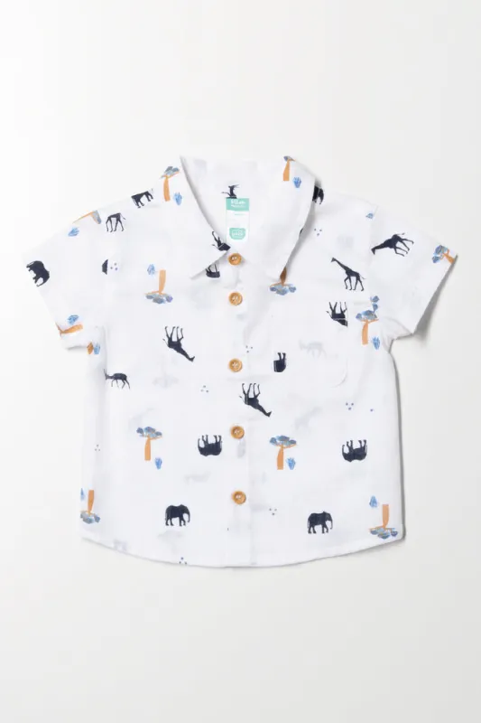 Safari Printed Shirt White sold by Ackermas
