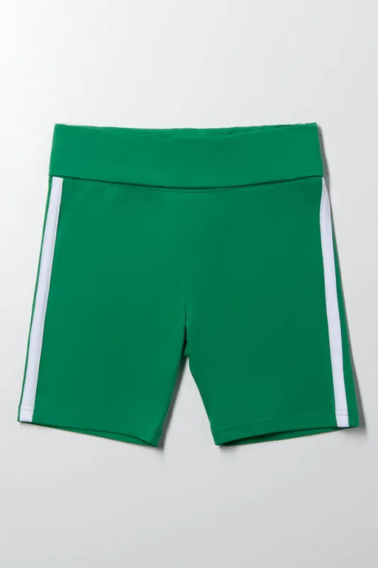 Fold Over Waistband Cycle Shorts Green sold by Ackermas