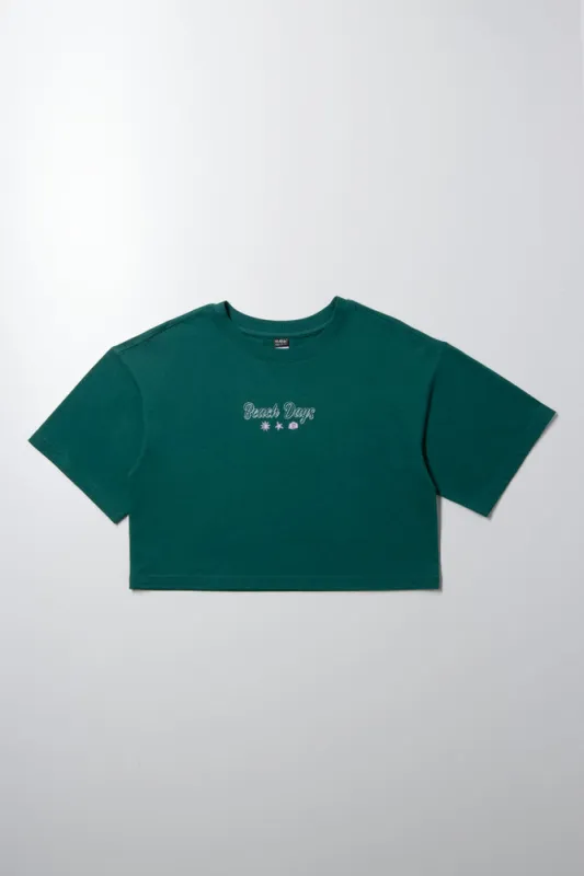 Boxy Cropped T-Shirt Green sold by Ackermas