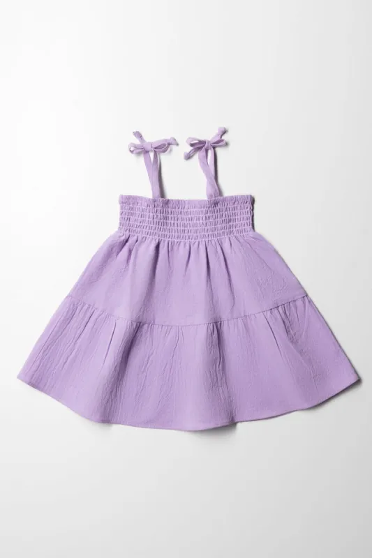 Strappy Tiered Dress Purple sold by Ackermas