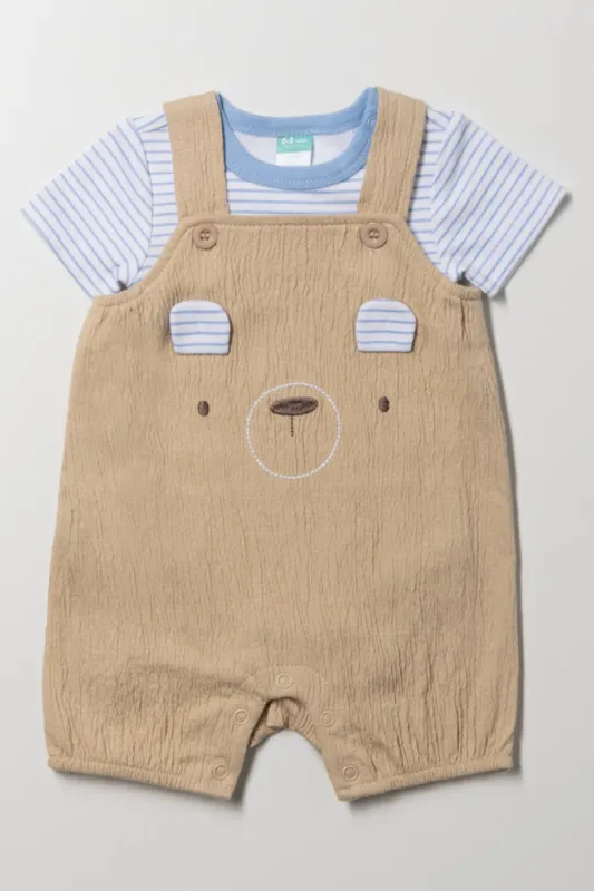 Bear Dungaree Set Natural sold by Ackermas