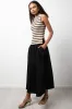 Stripe Sleeveless Vest Black And Natural sold by Ackermas