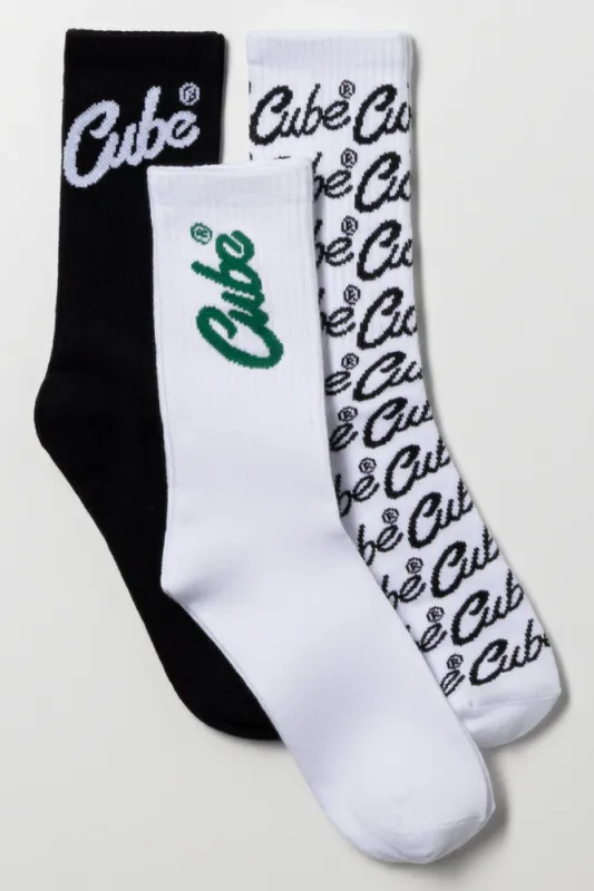 3 Pack Socks Black And White sold by Ackermas