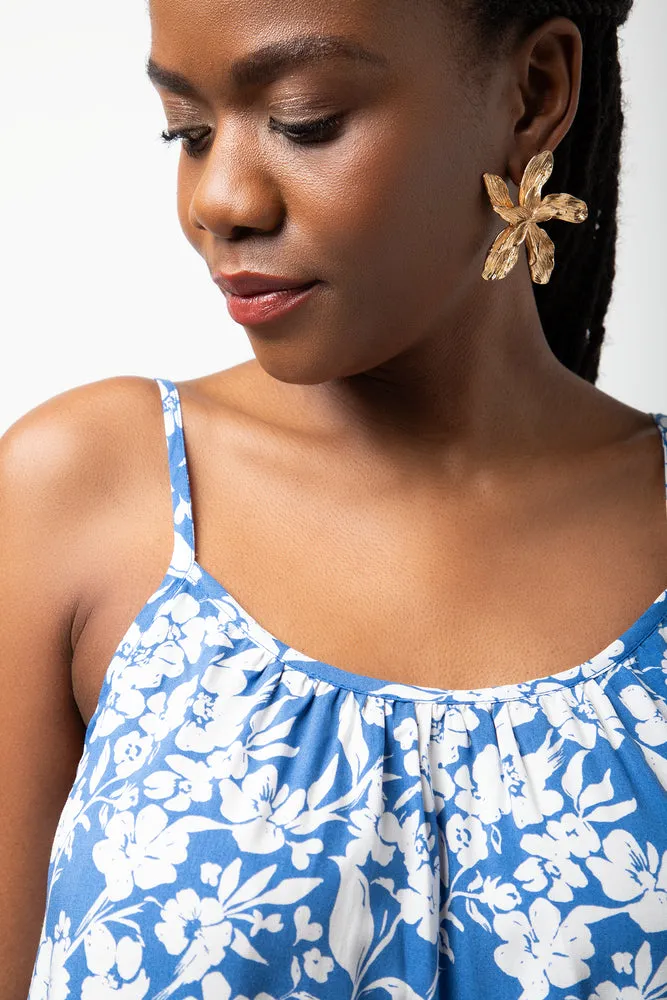 Floral Strappy Dress Blue sold by Ackermas product image thumbnail 4