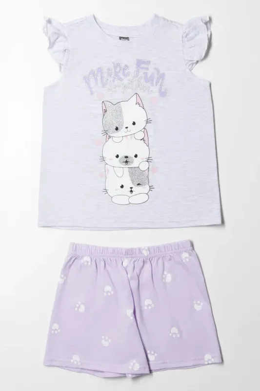Snug As A Pug Short Pyjamas Set Grey sold by Ackermas