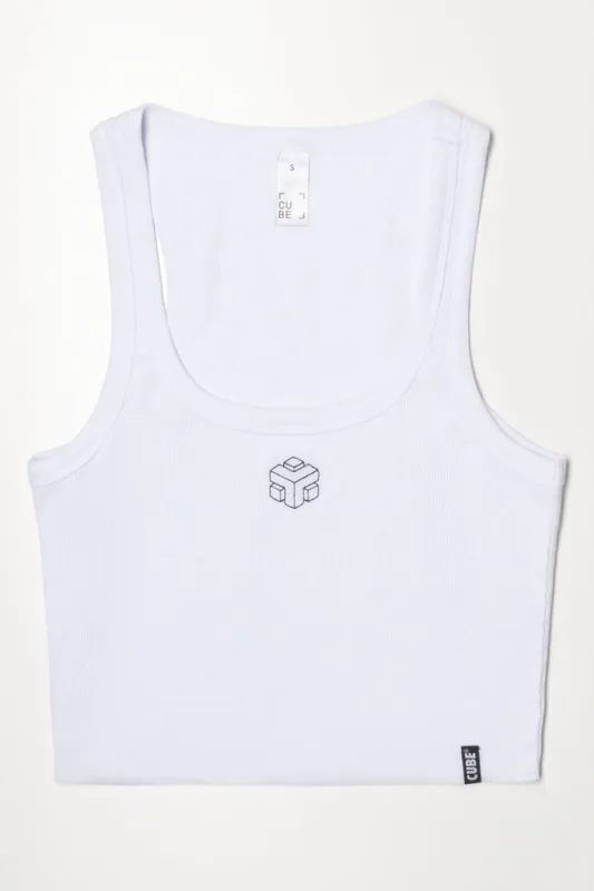 Ribbed Vest White sold by Ackermas