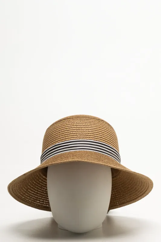 Striped Narrow Brim Hat Natural sold by Ackermas