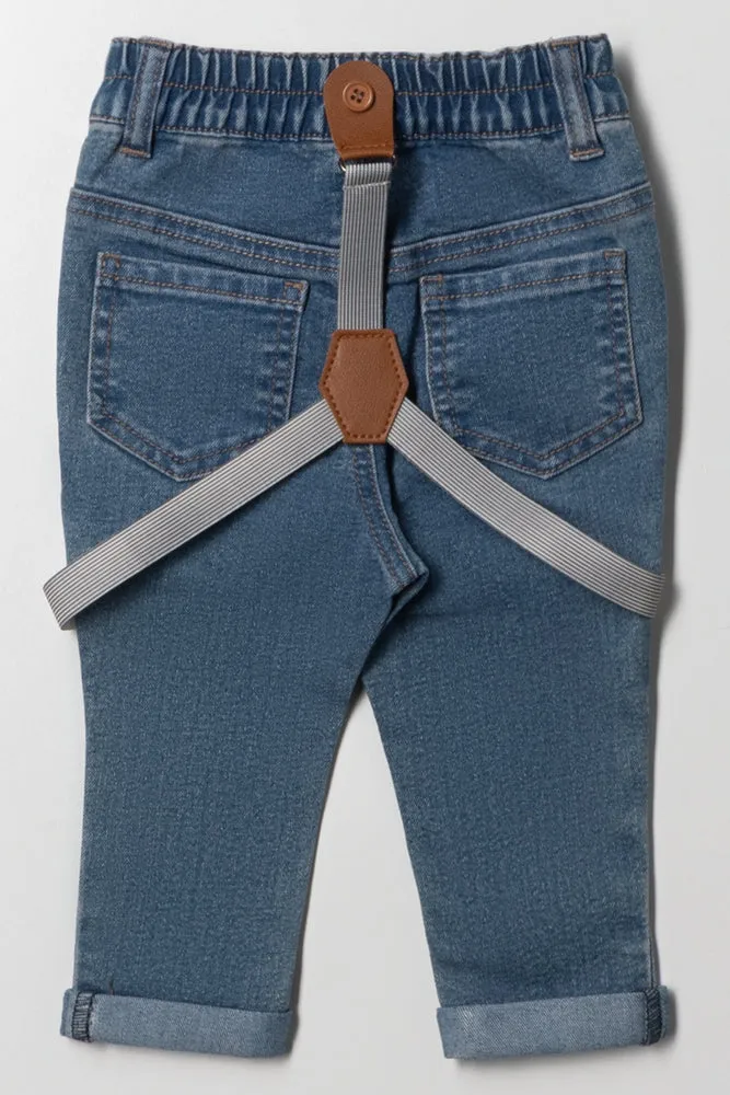 Denim with Braces Mid Blue sold by Ackermas product image thumbnail 3