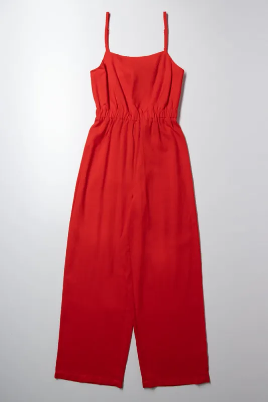 Linen Jumpsuit Red sold by Ackermas