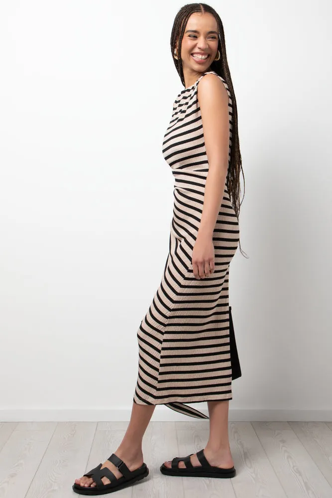 Stripe Textured Dress Natural And Black sold by Ackermas product image thumbnail 2