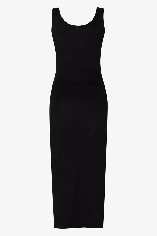 Suede Knit Mock Wrap Midi Dress Black sold by Ackermas product image thumbnail 2