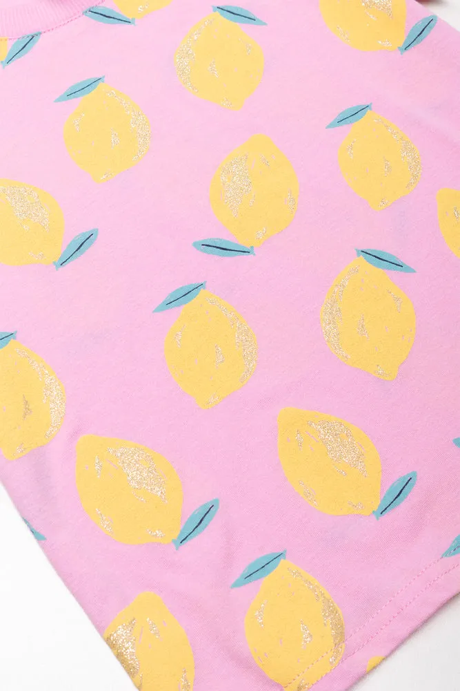 Lemons Short Sleeve T-Shirt Pink sold by Ackermas product image thumbnail 2