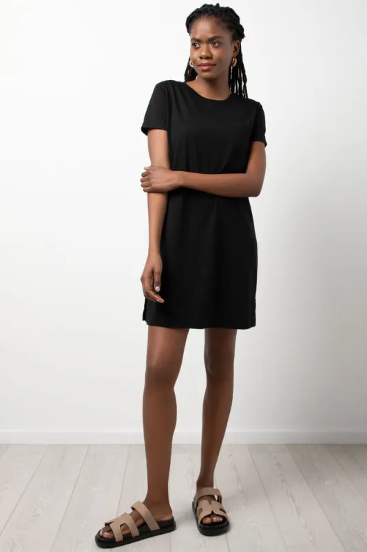 Short Sleeve T-Shirt Dress Black sold by Ackermas