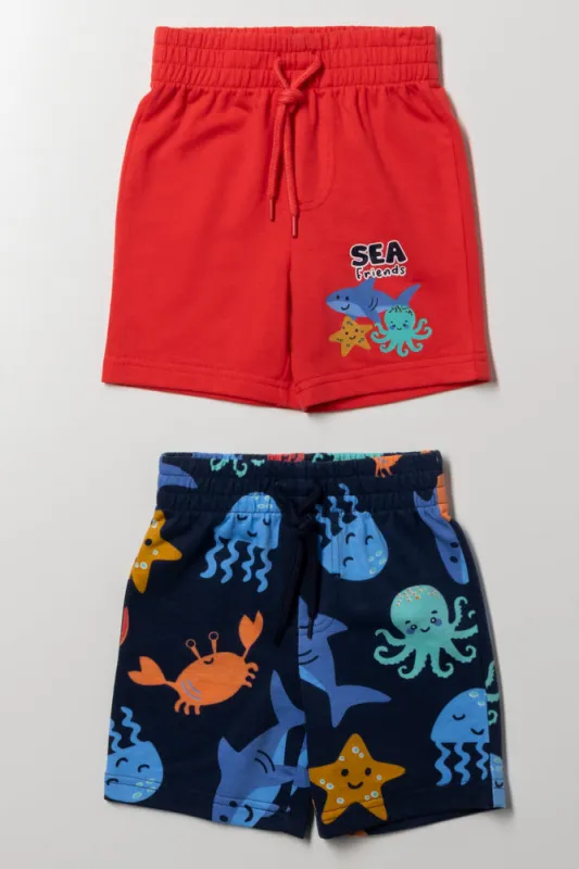 2 Pack Ocean Shorts Navy And Red sold by Ackermas