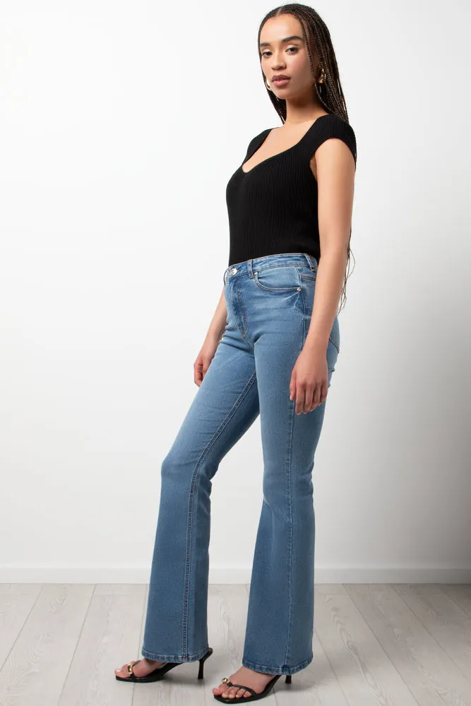Flare Leg Denim Jeans Blue sold by Ackermas product image thumbnail 3
