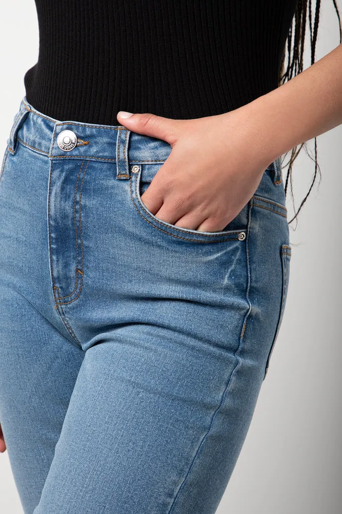 Flare Leg Denim Jeans Blue sold by Ackermas product image thumbnail 5