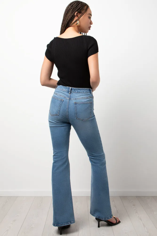 Flare Leg Denim Jeans Blue sold by Ackermas product image thumbnail 4